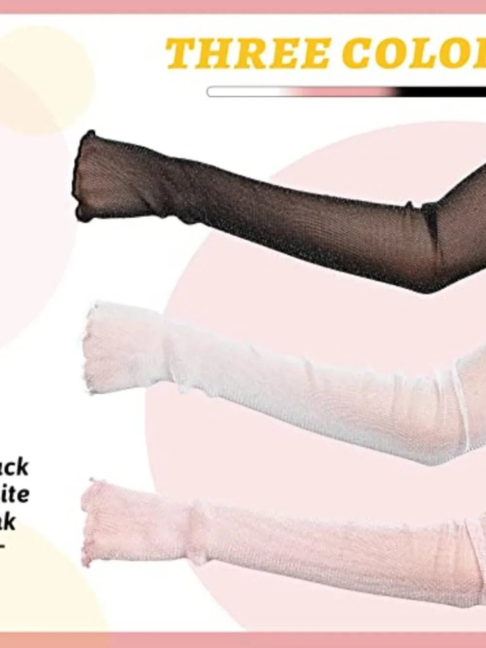 Sheer Lace Fingerless Arm Sleeves UV Protection Gloves for Women